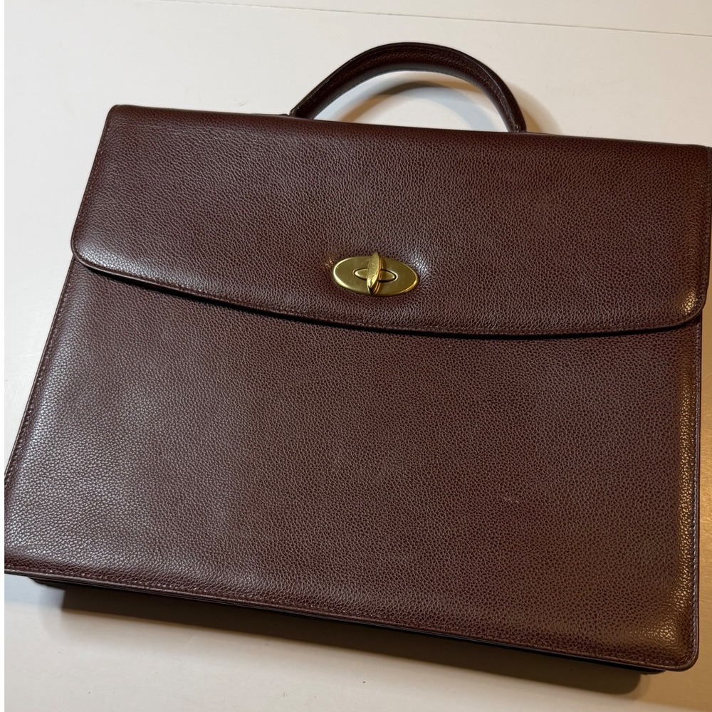 Vintage Coach Briefcase Mahogany Brown Textured Leather 4420 - Picture 2 of 7